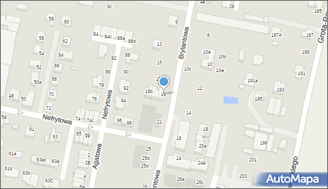 Wrocław, Brylantowa, 19, mapa Wrocławia