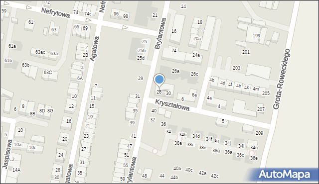 Wrocław, Brylantowa, 28, mapa Wrocławia