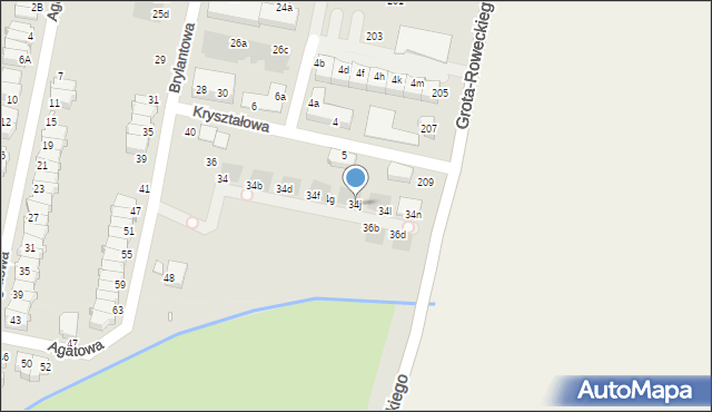 Wrocław, Brylantowa, 34j, mapa Wrocławia