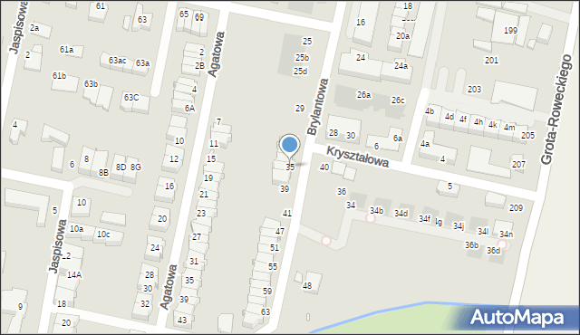 Wrocław, Brylantowa, 35, mapa Wrocławia