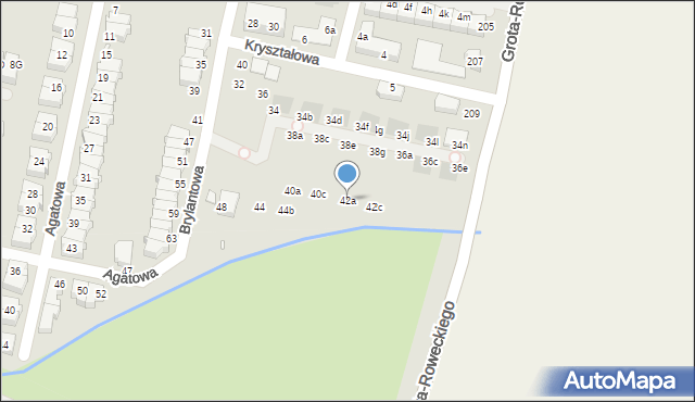 Wrocław, Brylantowa, 42a, mapa Wrocławia