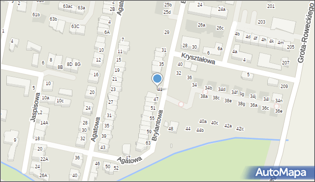 Wrocław, Brylantowa, 43, mapa Wrocławia