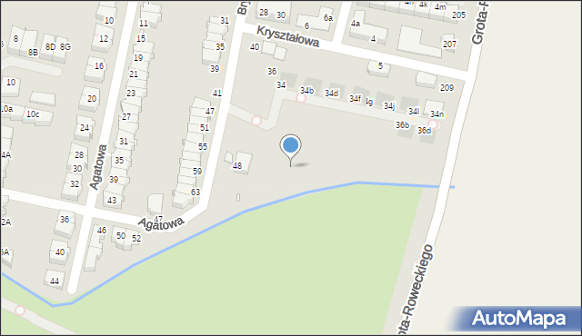 Wrocław, Brylantowa, 44b, mapa Wrocławia