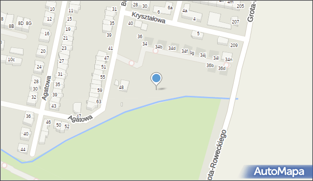 Wrocław, Brylantowa, 44c, mapa Wrocławia