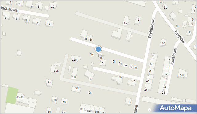 Wrocław, Brylantowa, 5r, mapa Wrocławia