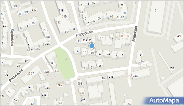 Wrocław, Braterska, 15, mapa Wrocławia