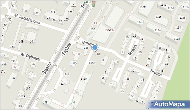 Wrocław, Brossa Wiktora, 1c, mapa Wrocławia