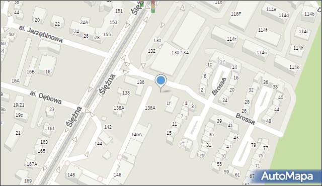 Wrocław, Brossa Wiktora, 1d, mapa Wrocławia