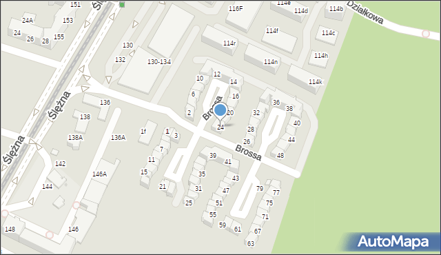 Wrocław, Brossa Wiktora, 24, mapa Wrocławia