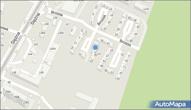 Wrocław, Brossa Wiktora, 31, mapa Wrocławia