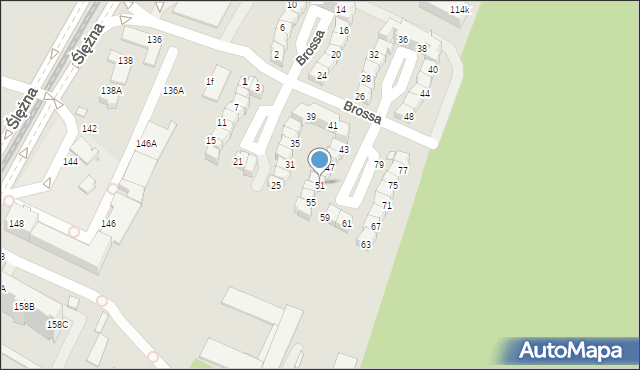 Wrocław, Brossa Wiktora, 51, mapa Wrocławia