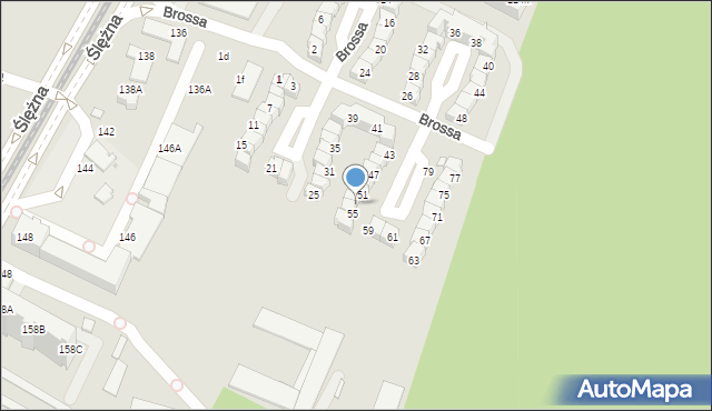 Wrocław, Brossa Wiktora, 53, mapa Wrocławia