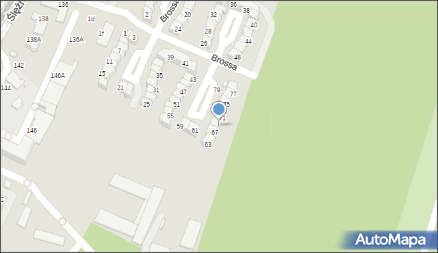 Wrocław, Brossa Wiktora, 69, mapa Wrocławia