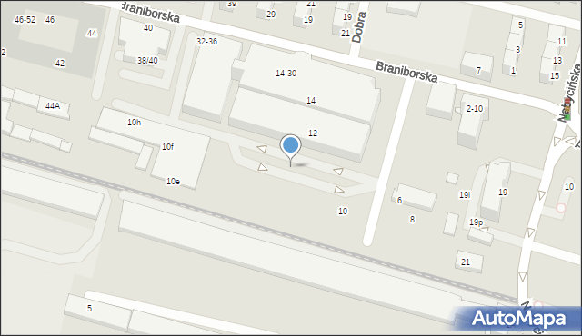 Wrocław, Braniborska, 10a, mapa Wrocławia