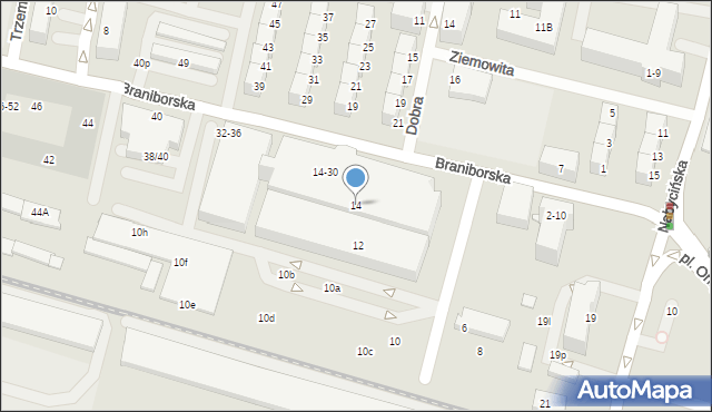Wrocław, Braniborska, 14, mapa Wrocławia