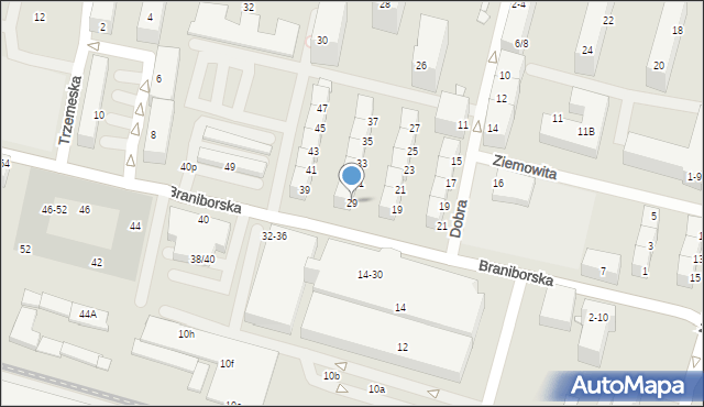 Wrocław, Braniborska, 29, mapa Wrocławia