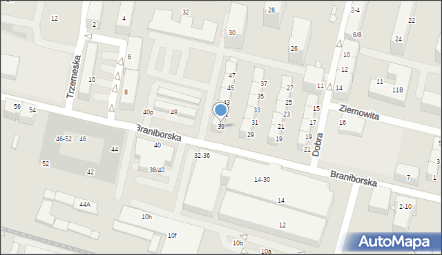 Wrocław, Braniborska, 39, mapa Wrocławia