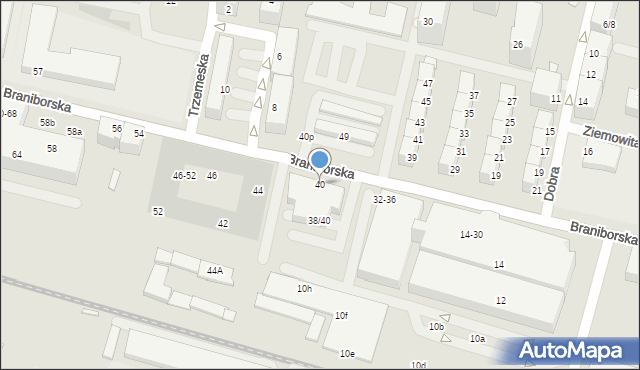 Wrocław, Braniborska, 40, mapa Wrocławia