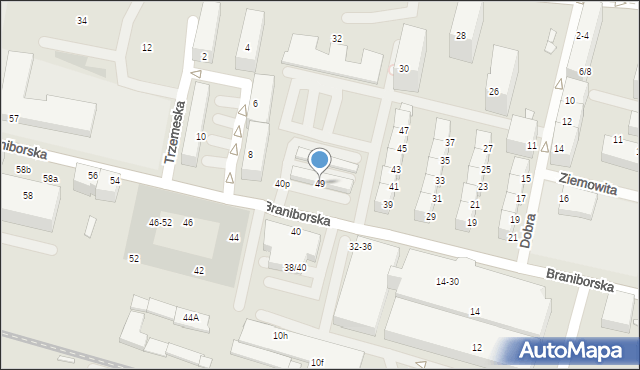 Wrocław, Braniborska, 49, mapa Wrocławia