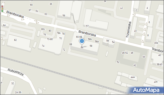 Wrocław, Braniborska, 64, mapa Wrocławia