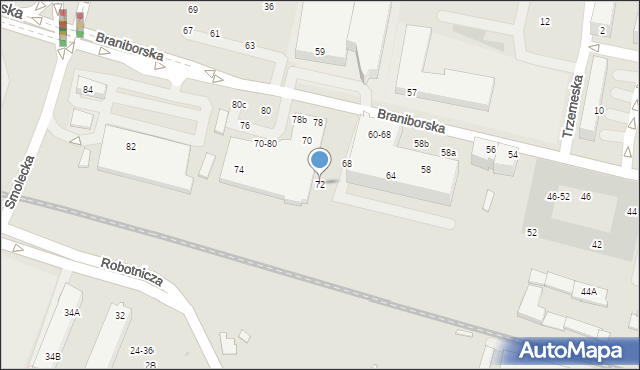 Wrocław, Braniborska, 72, mapa Wrocławia