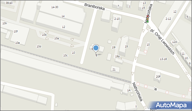 Wrocław, Braniborska, 8, mapa Wrocławia