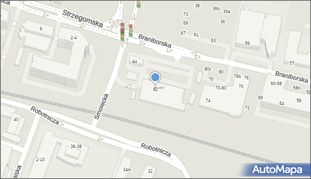 Wrocław, Braniborska, 82, mapa Wrocławia