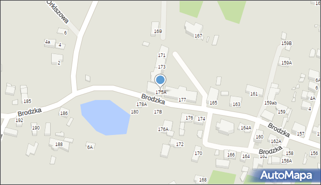 Wrocław, Brodzka, 175A, mapa Wrocławia