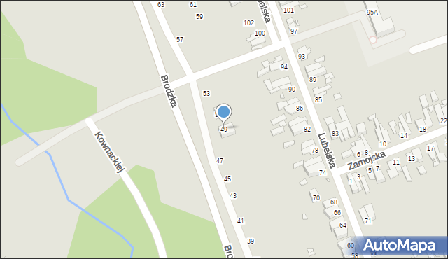 Wrocław, Brodzka, 49, mapa Wrocławia