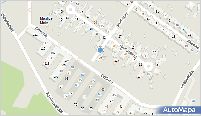 Wrocław, Brodnicka, 26, mapa Wrocławia