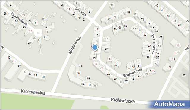 Wrocław, Braniewska, 13, mapa Wrocławia