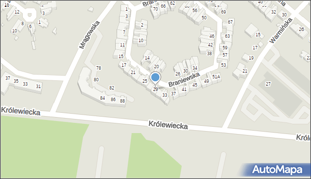 Wrocław, Braniewska, 29, mapa Wrocławia