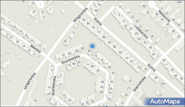 Wrocław, Braniewska, 81, mapa Wrocławia