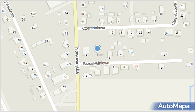 Wronki, Brzoskwiniowa, 3, mapa Wronki