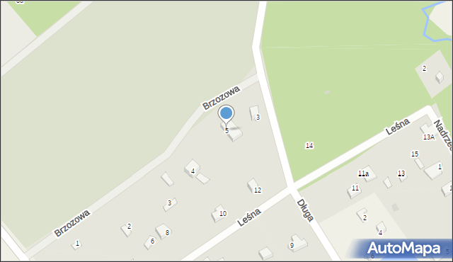 Wrząca, Brzozowa, 5, mapa Wrząca