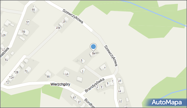 Wrząsowice, Brandysówka, 5A, mapa Wrząsowice