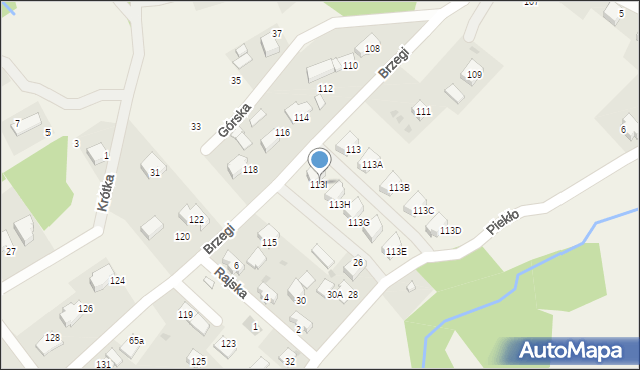 Wrząsowice, Brzegi, 113I, mapa Wrząsowice