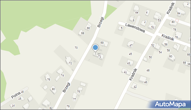 Wrząsowice, Brzegi, 73, mapa Wrząsowice