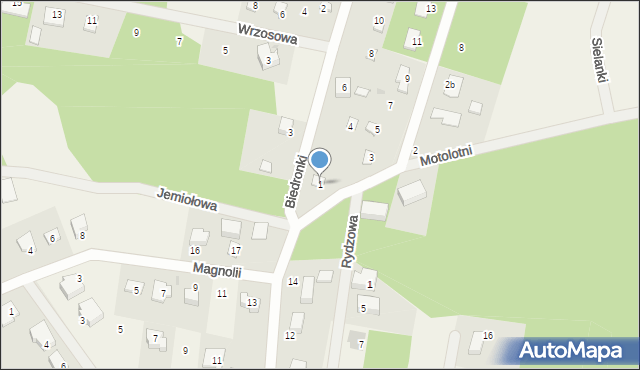 Wycinki Osowskie, Brzozowa, 1, mapa Wycinki Osowskie