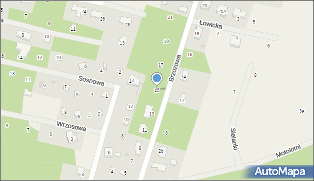 Wycinki Osowskie, Brzozowa, 15, mapa Wycinki Osowskie