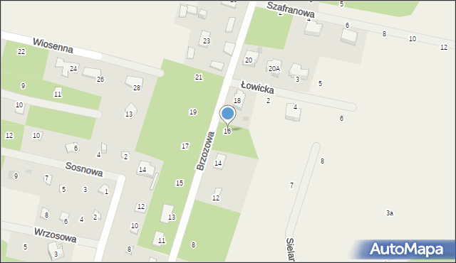 Wycinki Osowskie, Brzozowa, 16, mapa Wycinki Osowskie