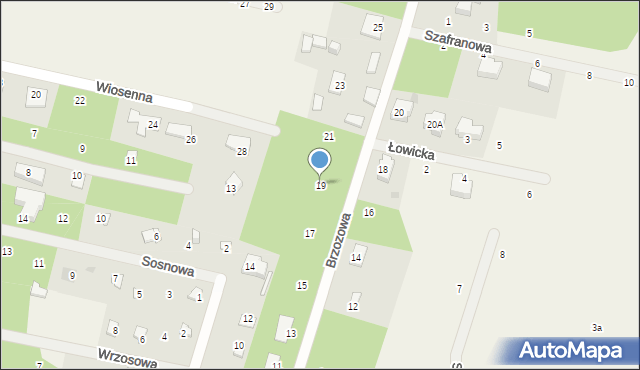 Wycinki Osowskie, Brzozowa, 19, mapa Wycinki Osowskie