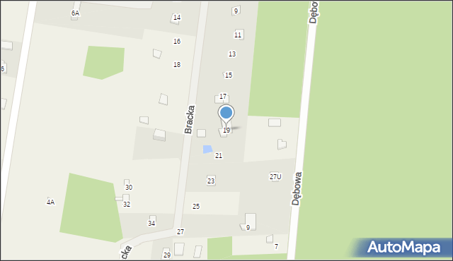 Wymysłów-Piaski, Bracka, 19, mapa Wymysłów-Piaski