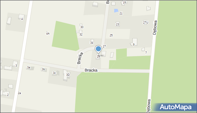 Wymysłów-Piaski, Bracka, 29, mapa Wymysłów-Piaski