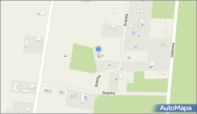 Wymysłów-Piaski, Bracka, 32, mapa Wymysłów-Piaski