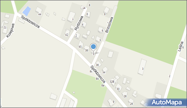 Wysoka Kamieńska, Brzozowa, 1, mapa Wysoka Kamieńska