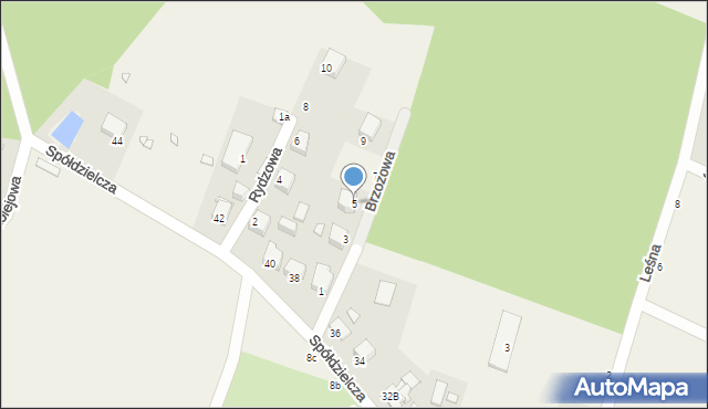 Wysoka Kamieńska, Brzozowa, 5, mapa Wysoka Kamieńska