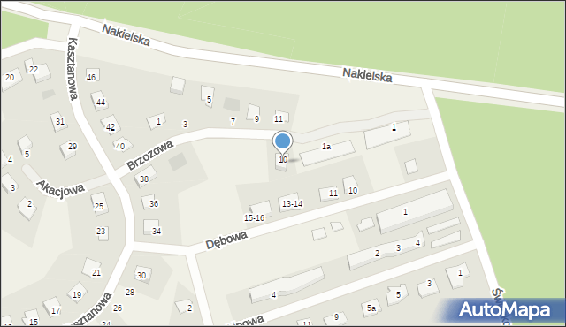 Występ, Brzozowa, 10, mapa Występ