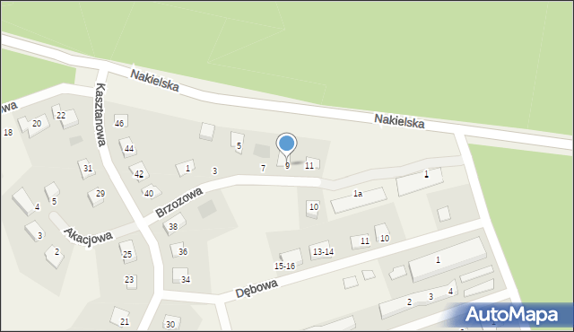 Występ, Brzozowa, 9, mapa Występ