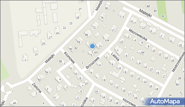 Wyszków, Brzozowa, 7, mapa Wyszków
